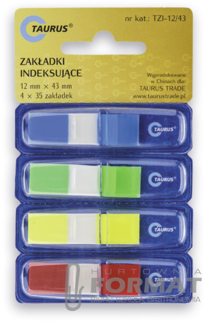 Zakładki indeksujące 12x43mm z dyspenserem TT 1