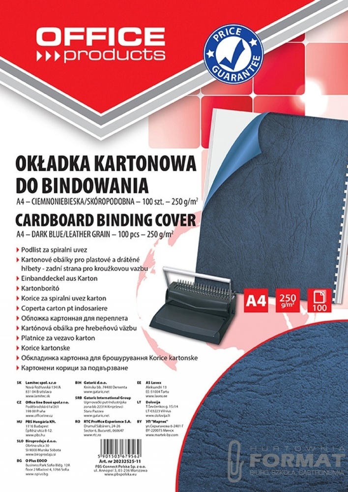 OKŁADKA DO BIND. SKÓROP. OFFICE PROD. niebiesk A4 1