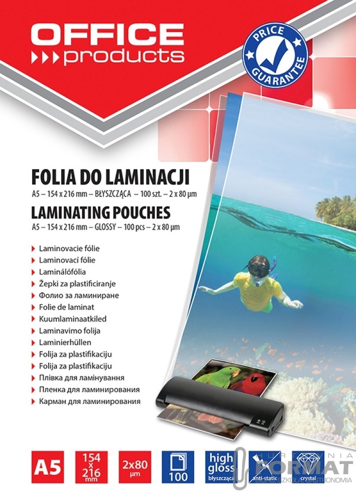 FOLIA DO LAMINOWANIA OFFICE A5 2X80MIKR. 1