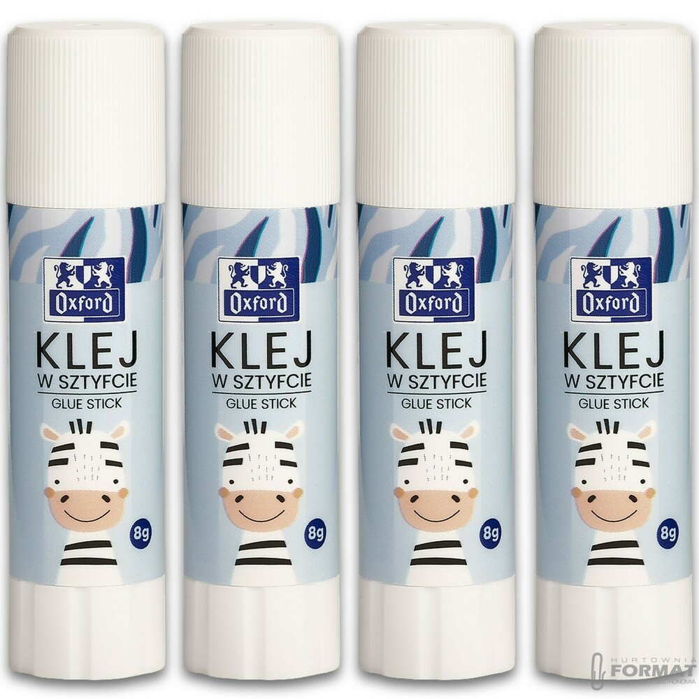 ZESTAW 4 SZTUKI KLEJU W SZTYFCIE OXFORD GLUE STICK 8g MOCNY SZKOLNY KLEJ 1