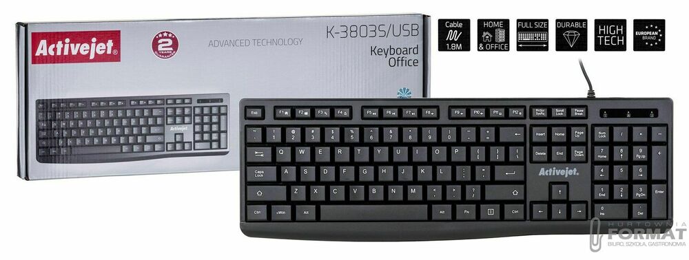 Activejet Klawiatura USB K-3803S 1