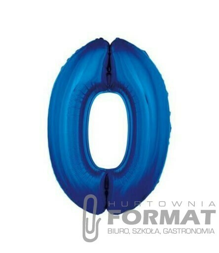 Balon foliowy "Cyfra 0" niebieska 85 cm 1