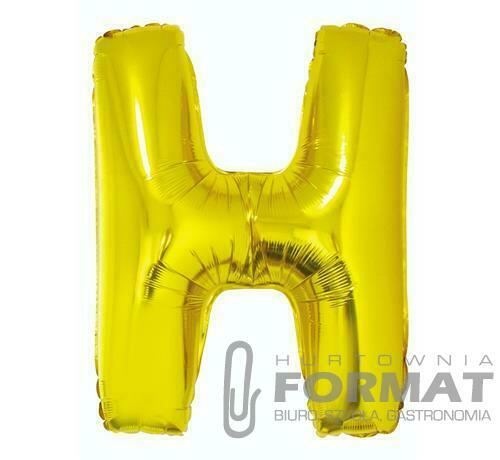 BALON FOLIOWY "LITERA H" ZŁOTA 85CM 1
