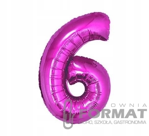 Balon foliowy RÓŻOWY cyfra numer 6 urodziny XXL 1