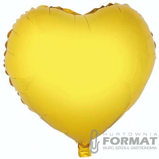 Balon foliowy "Serce", złote, GODAN, 18" HRT 1