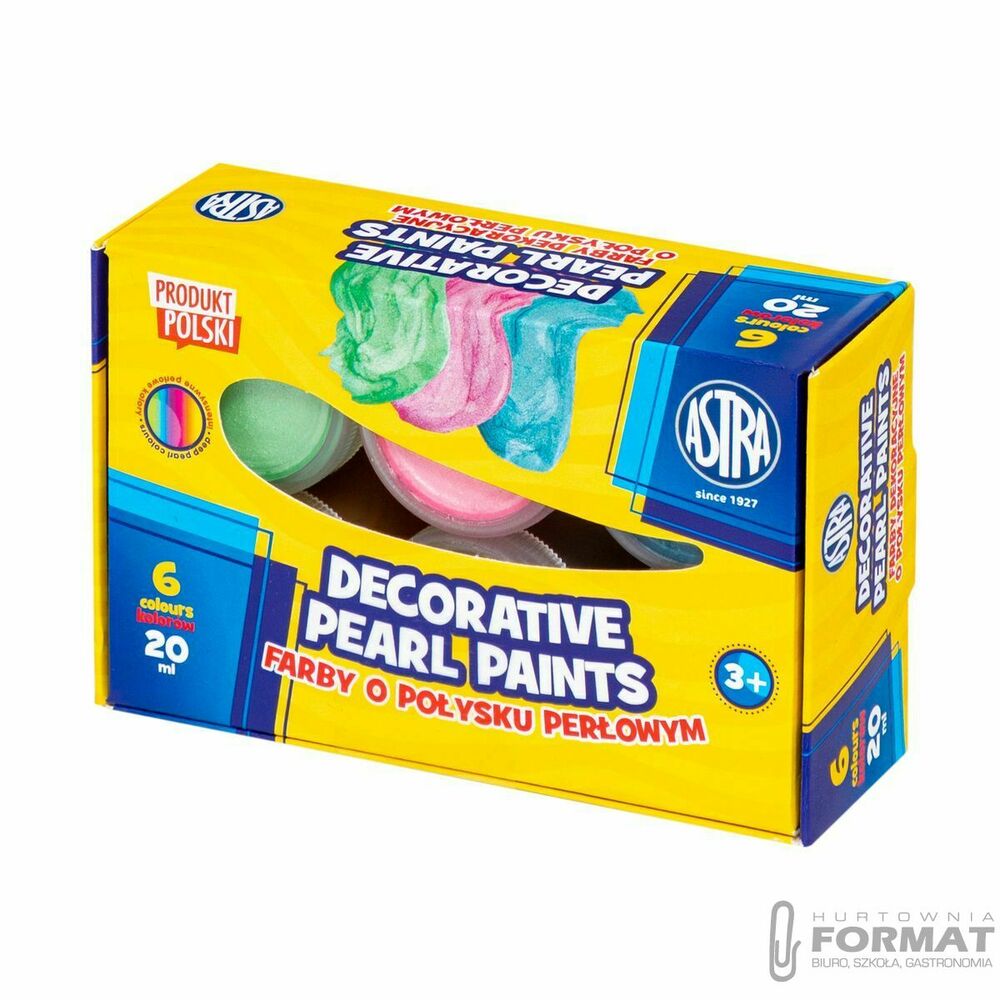 ASTRA farby plakatowe 6kol. 20ml. dekor. perłowe 1