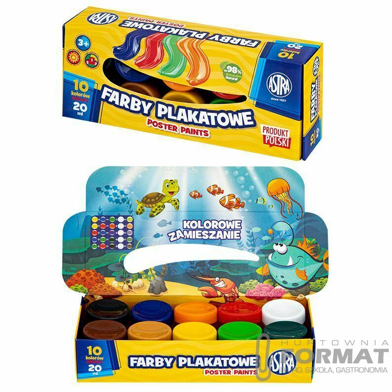 Astra, Farby plakatowe: 10kolx20 ml 1