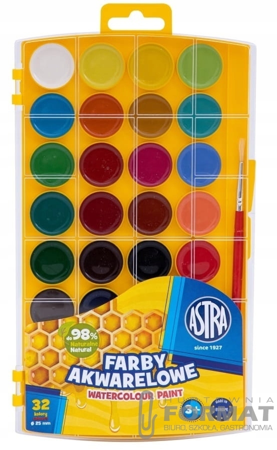 Farby akwarelowe 32 kolory 25 mm Astra 1