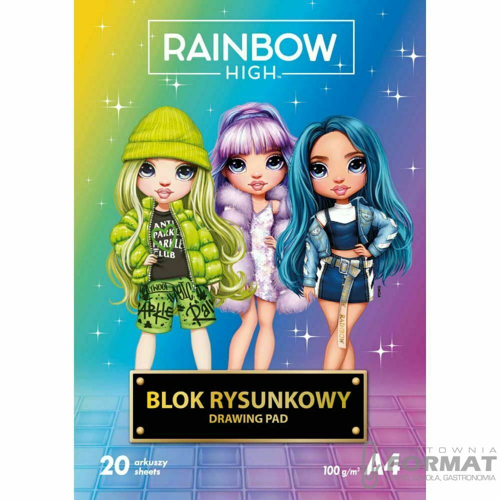 Blok rysunkowy Astrapap RAINBOW HIGH A4 biały 20k (106022001) 1