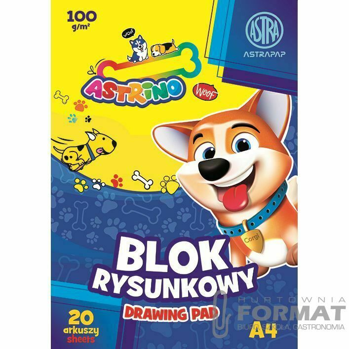 Blok rysunkowy Astra ASTRINO A4 biały 80g 20k (106021011) 1
