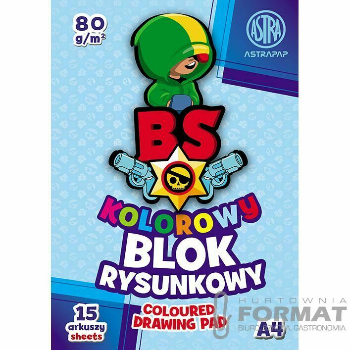 Blok rysunkowy kolorowy A4 15k. 80g ASTRAPAP 1