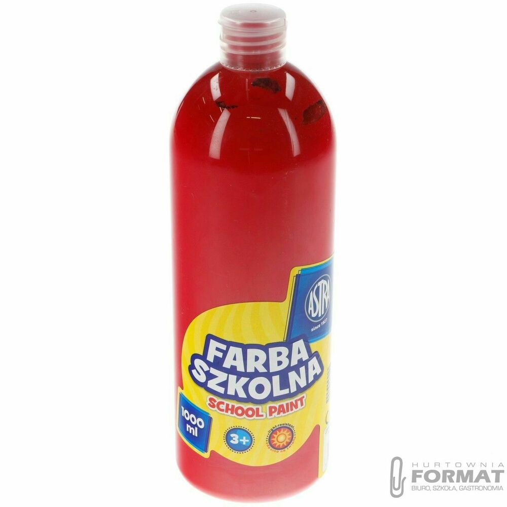 Farby plakatowe Astra szkolne kolor: czerwony ciemny 1000ml 1 kolor. 1