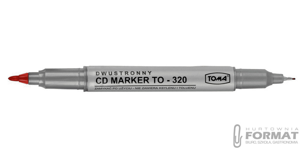 Dwustronny CD Marker TOMA TO-320 - czerwony 1