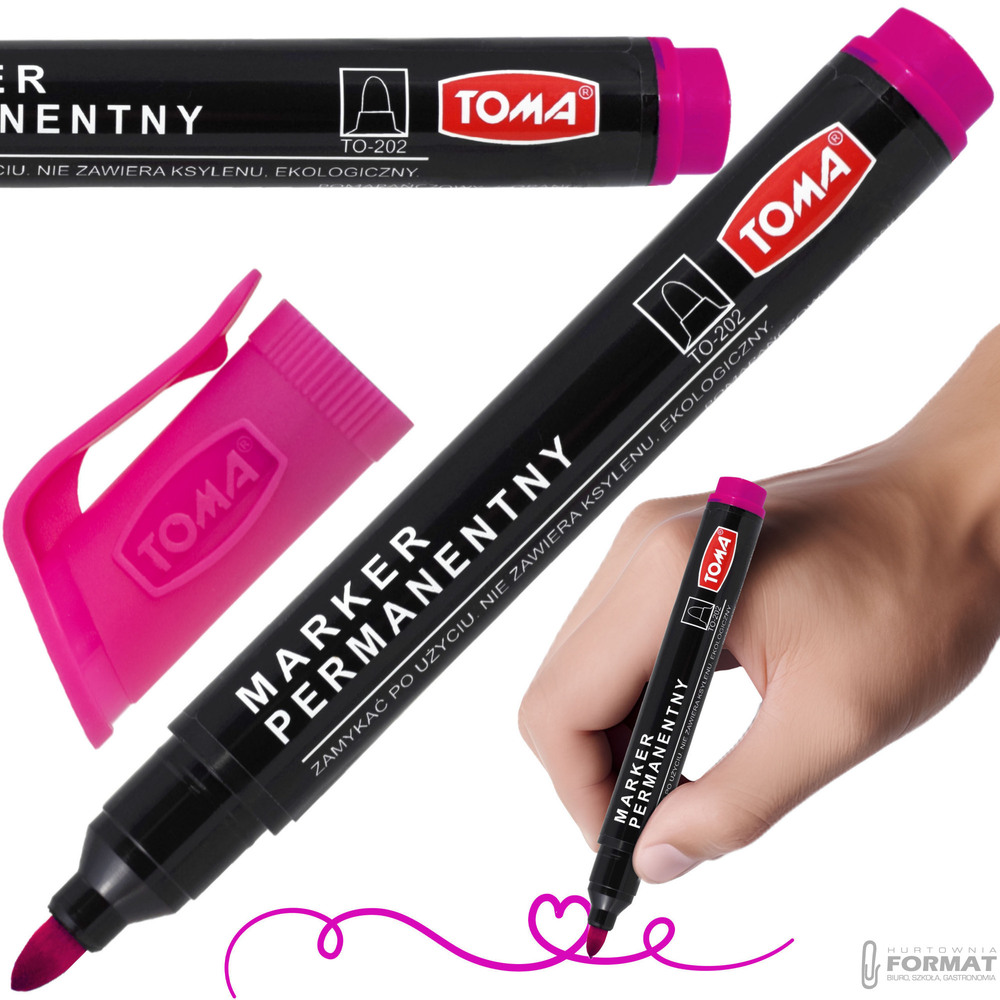 MARKER PERMANENTNY OKRĄGŁY TOMA TO-202 RÓŻOWY 1,5mm MAZAK PISAK 1