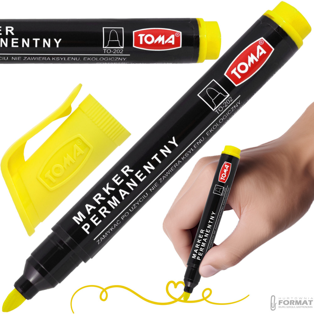MARKER PERMANENTNY OKRĄGŁY TOMA TO-202 ŻÓŁTY 1,5mm MAZAK PISAK 1