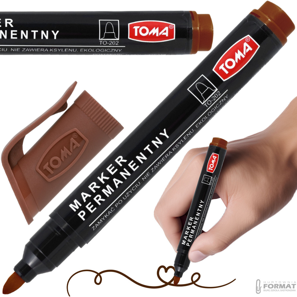 MARKER PERMANENTNY OKRĄGŁY TOMA TO-202 BRĄZOWY 1,5mm MAZAK PISAK 1
