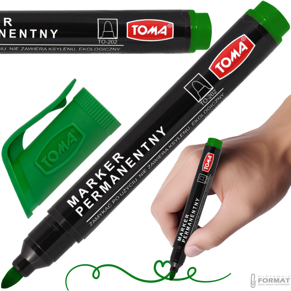 MARKER PERMANENTNY OKRĄGŁY TOMA TO-202 ZIELONY 1,5mm MAZAK PISAK 1