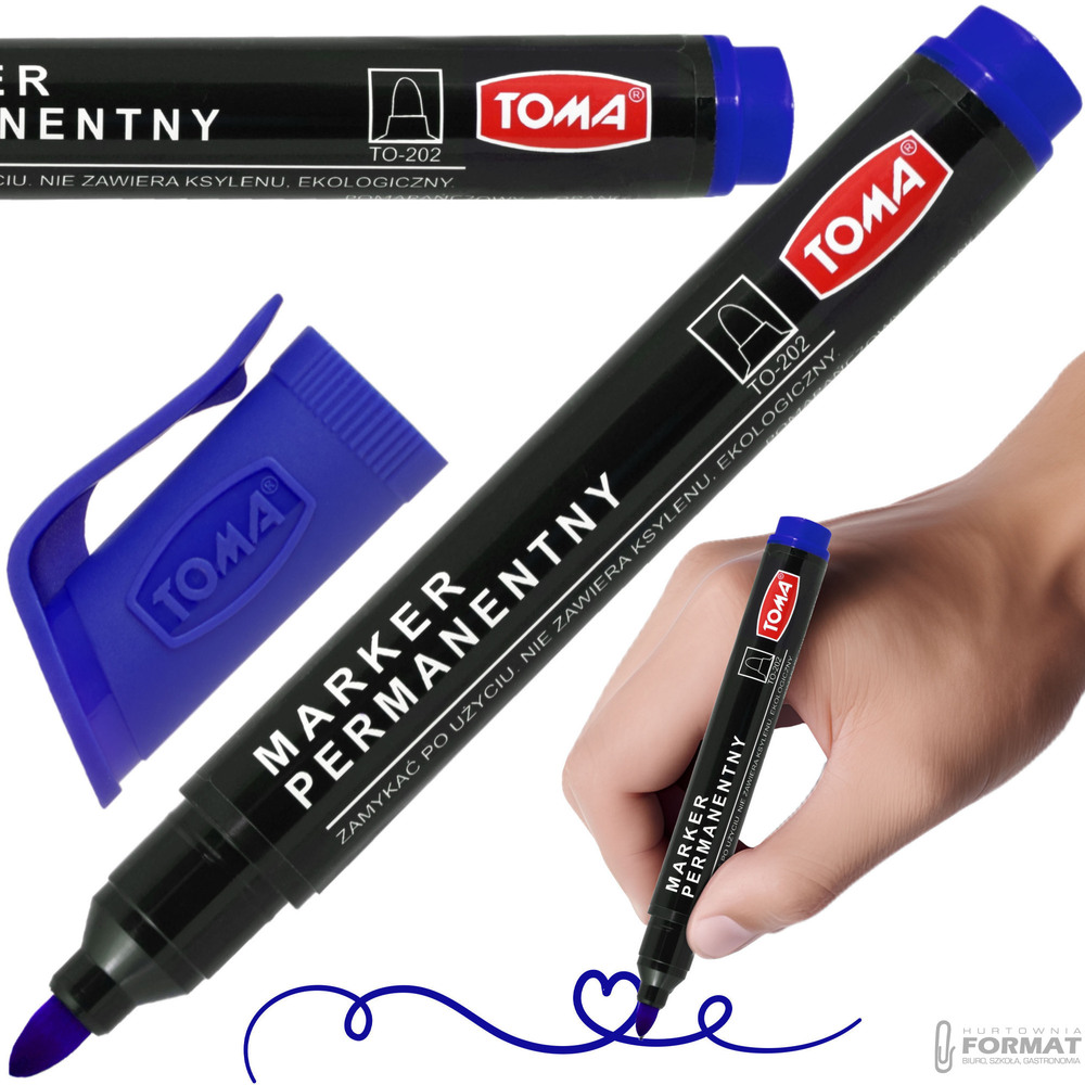 MARKER PERMANENTNY OKRĄGŁY TOMA TO-202 NIEBIESKI 1,5mm MAZAK PISAK 1