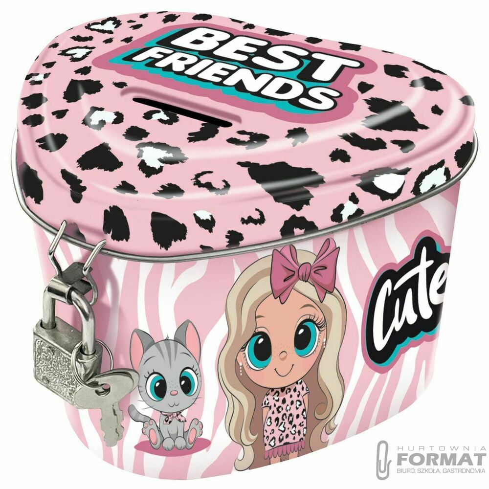 Skarbonka z kłódką serce Best Friends 10 DERFORM 1