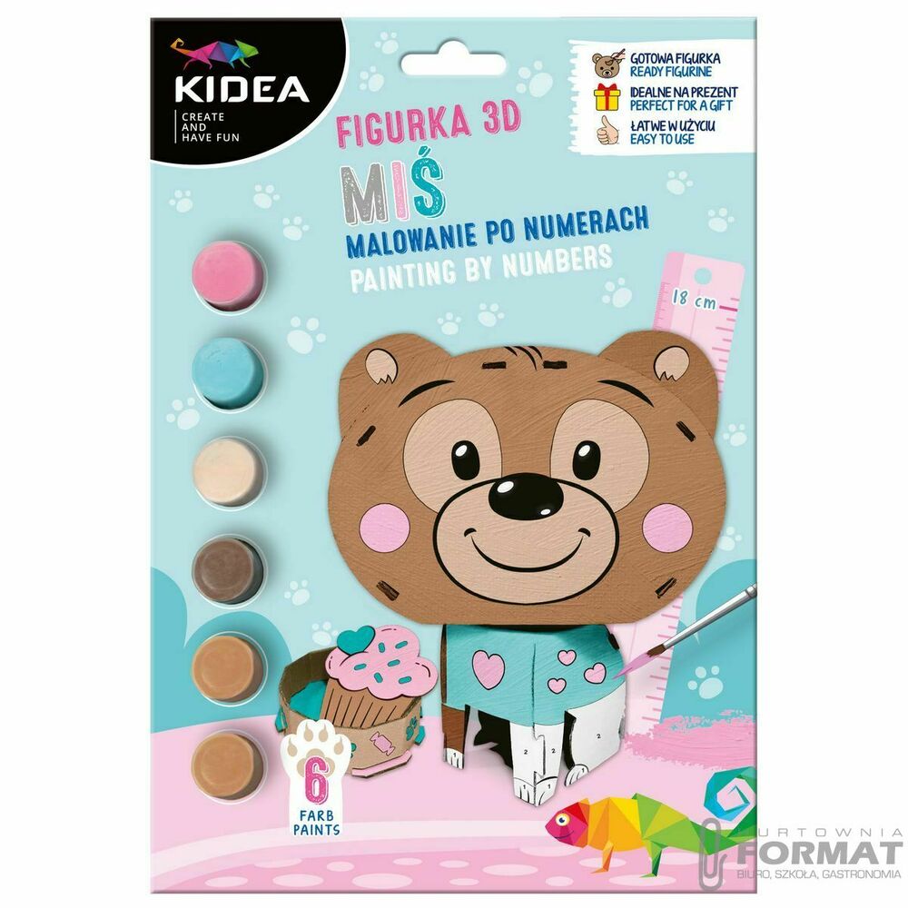 KIDEA MIŚ FIGURKA 3D MALOWANIE PO NUMERACH 1
