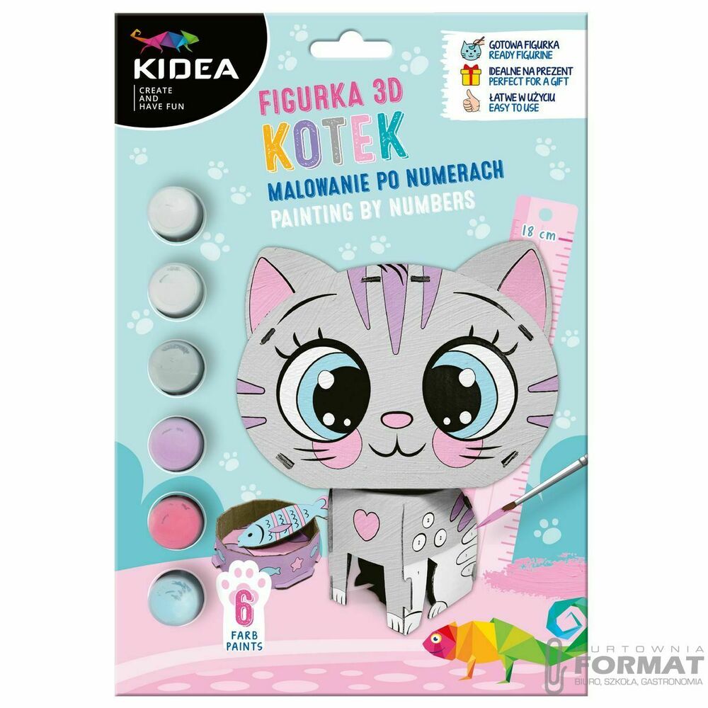 Figurka 3D malowanie po numerach KOTEK KIDEA 1