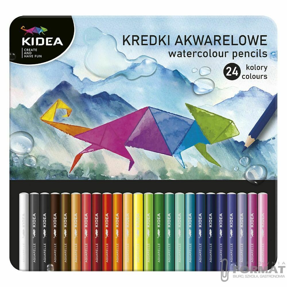 Derform Kidea Kredki akwarelowe w pudełku 24 kolor 1