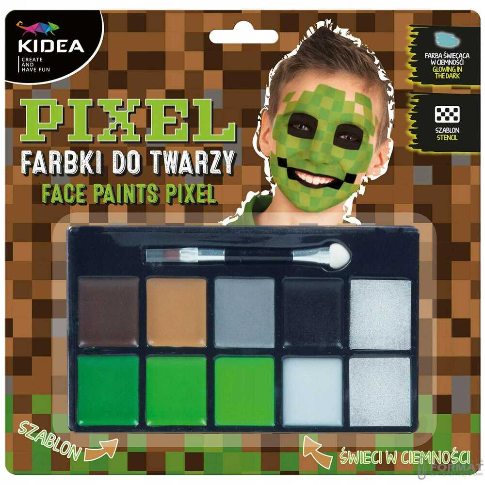 Farbki do malowania twarzy ZESTAW PIXEL 8 kolorów 1