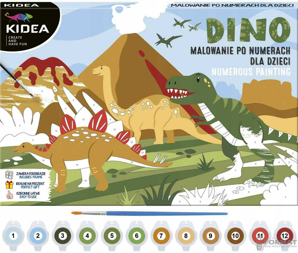 Malowanie po numerach dinozaury Kidea 1