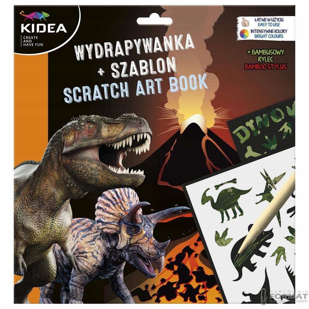 Kreatywna Wydrapywanka Zdrapywanka DINOZAURY 3 ark 1