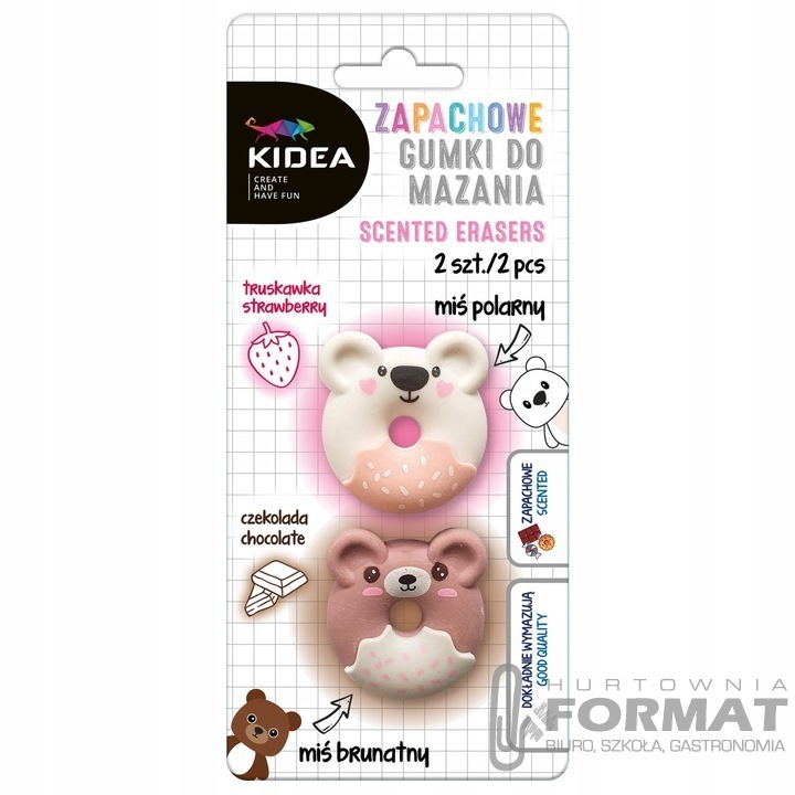 KIDEA GUMKA DO ŚCIERANIA ZAPACHOWA MISIE 2 SZT 1