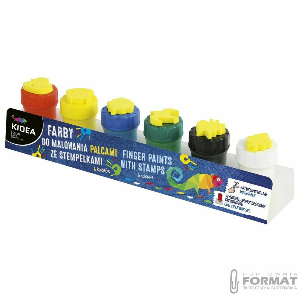 Farby do malowania palcami ze stempelkami 6 szt 1