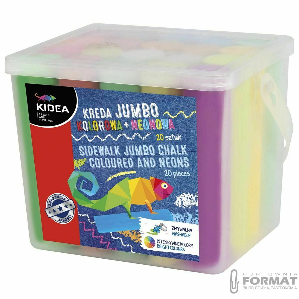 Kreda chodnikowa Derform jumbo kolorowa neonowa (KRJKN20KA) 1
