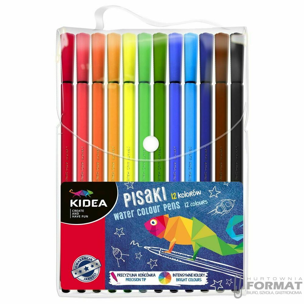 Derform Kidea Pisaki w etui 12 kolorów 1