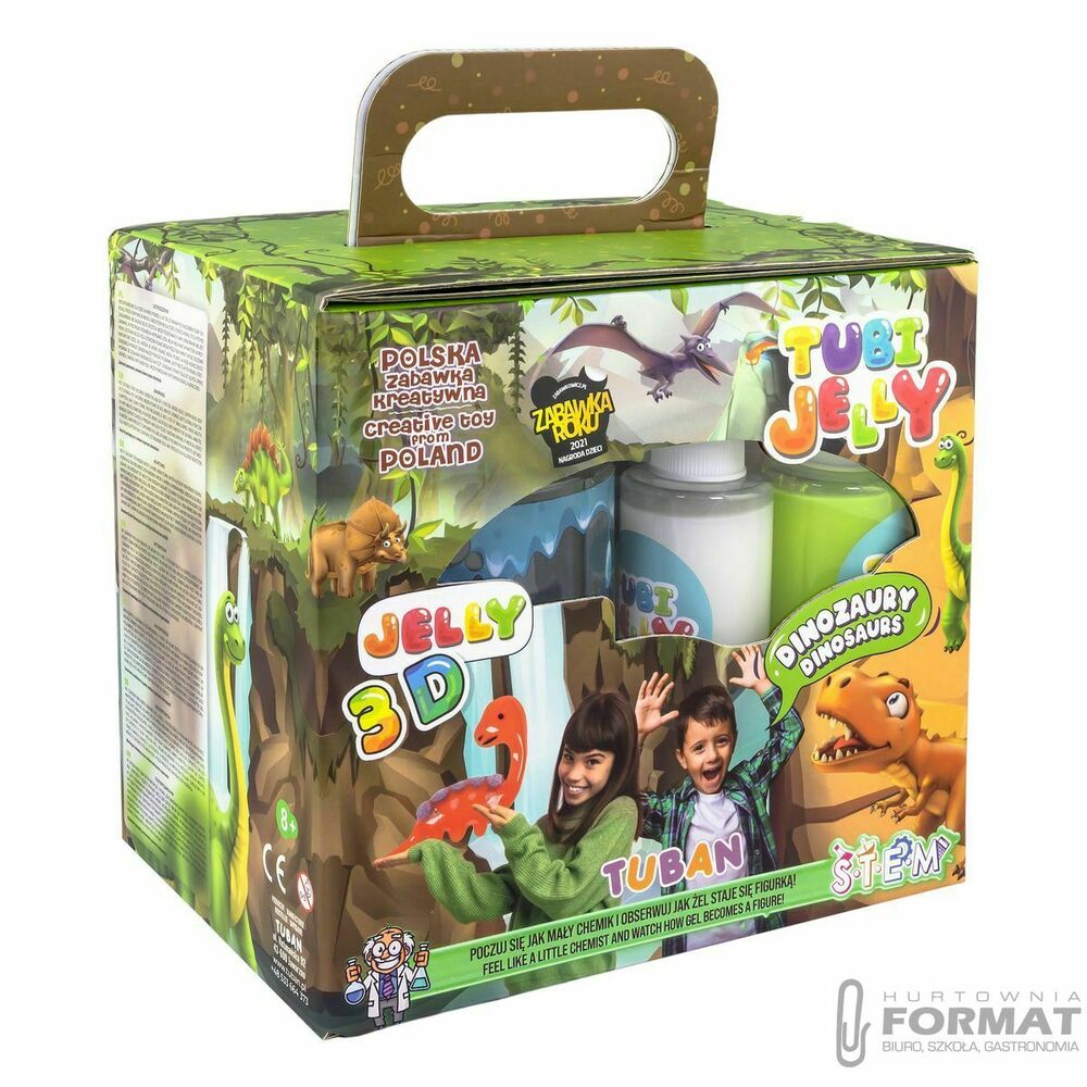 Zestaw kreatywny Tuban Tubi Jelly 6 kolorów + małe akwarium  Dinozaury (TU3337) 1