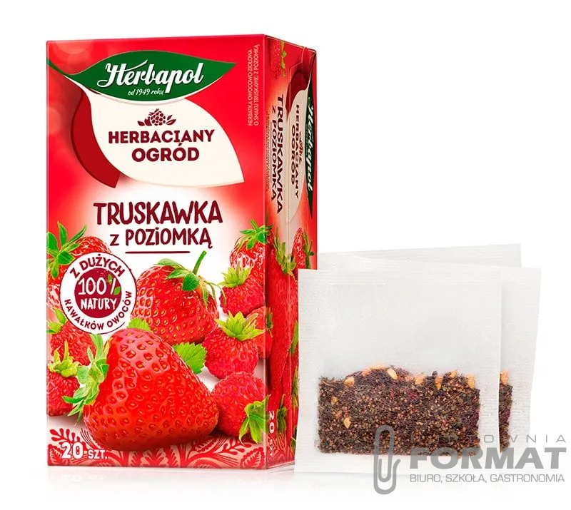 Herbata Herbapol o smaku truskawkowym z poziomką 1