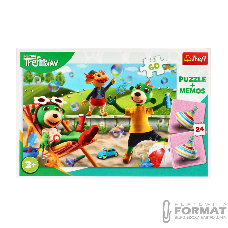 Puzzle 60 elementów z memos Rodzina Treflików 1