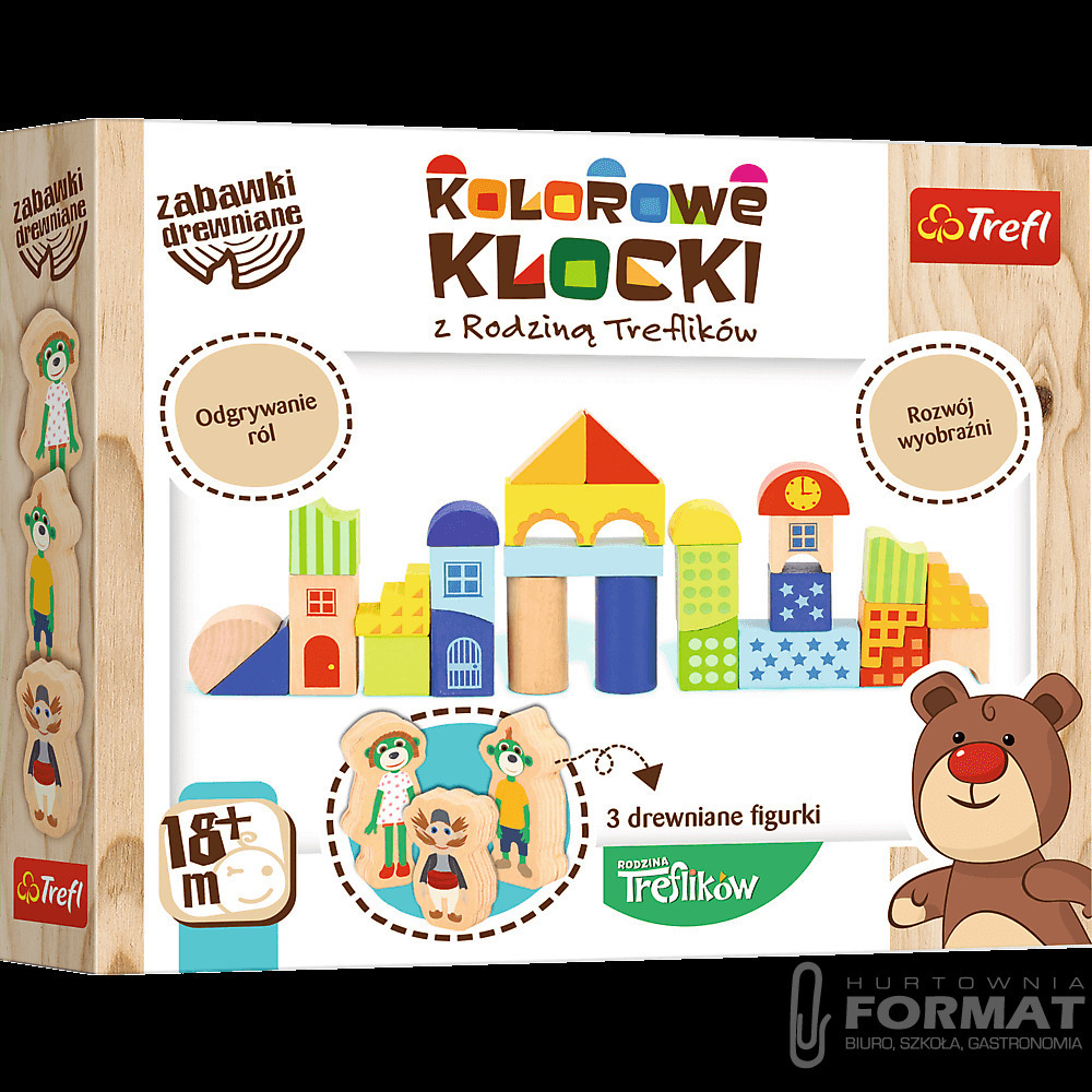 KOLOROWE KLOCKI Z RODZINĄ TREFLIKÓW 1