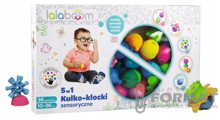 Zestaw kulkoklocków 36 elementów Lalaboom 61080 1