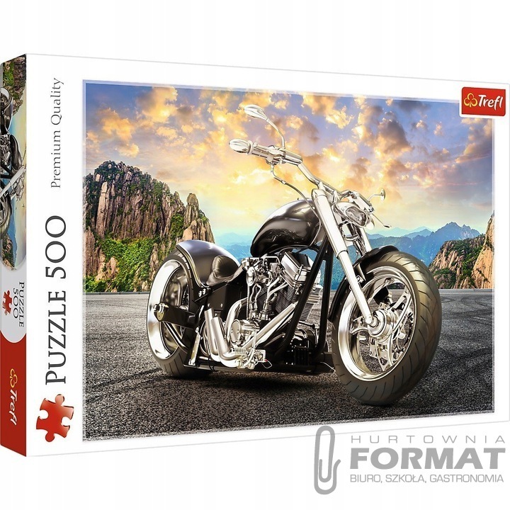 Puzzle 500el Czarny motocykl 37384 TREFL 1