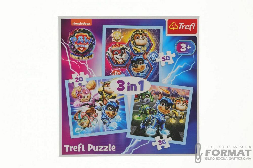 Puzzle 3w1 Moc Mighty Pups. Psi Patrol. PAW PATROL 1