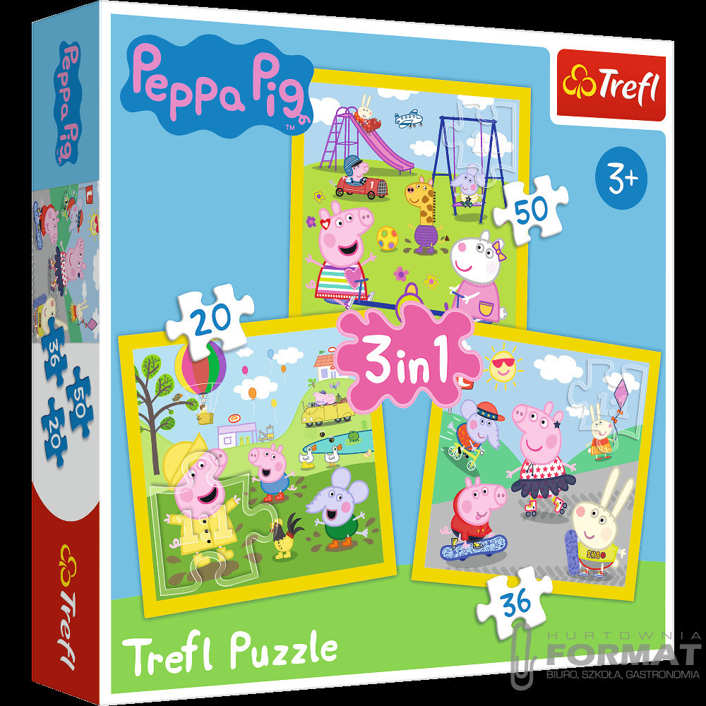 PUZZLE 3W1 WESOŁY DZIEŃ PEEPY 34849 1