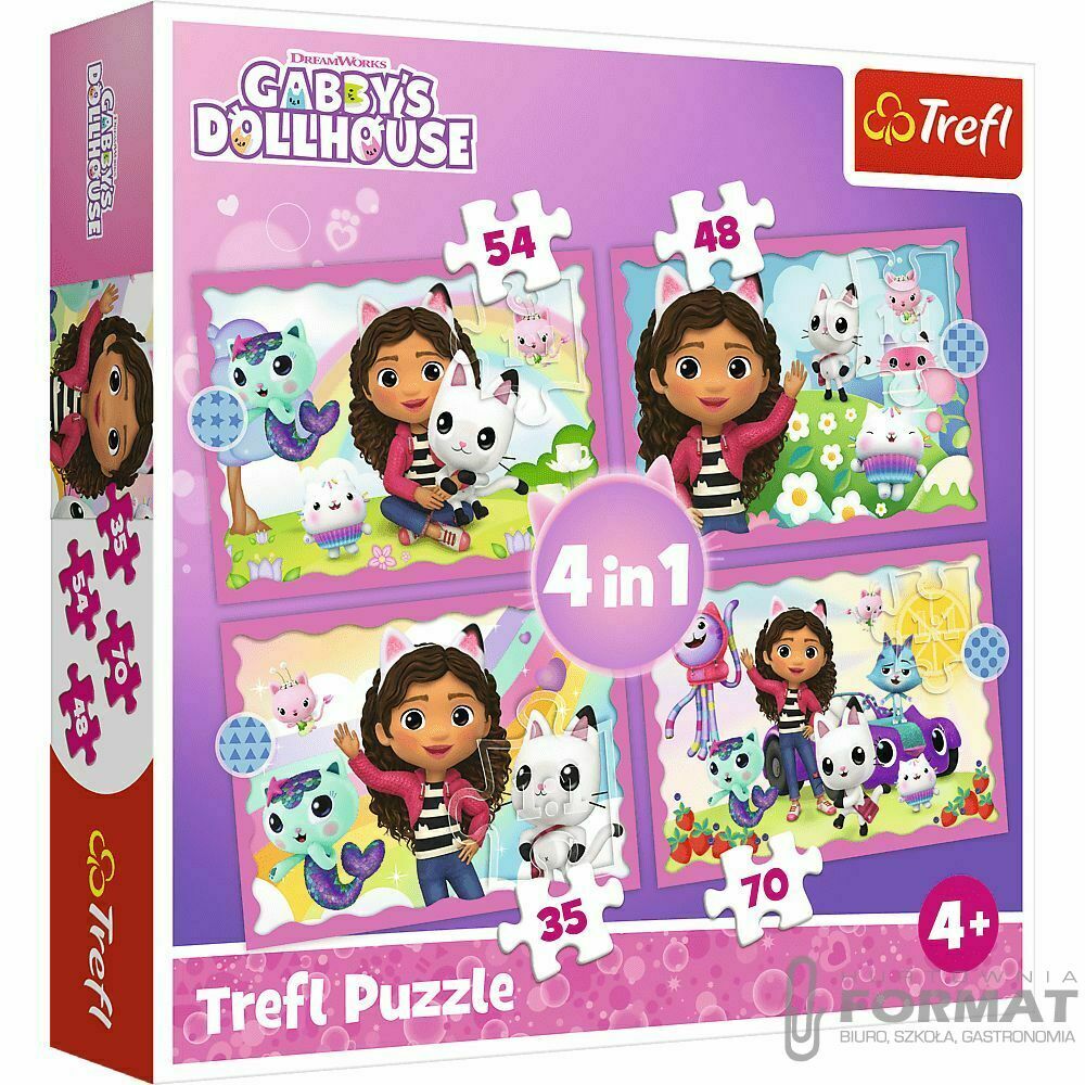 Puzzle Trefl Gabby's Dollhouse 4w1 el. (34620) 1