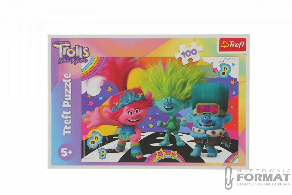 Puzzle Trefl Trolls Zabawne Trolle 100 el. (16461) 1