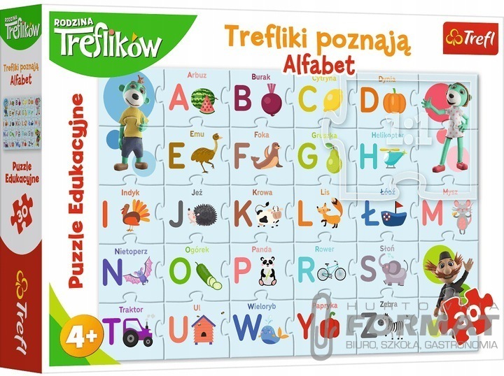 Puzzle 30el Edukacyjne Trefliki poznają alfabet 15 1