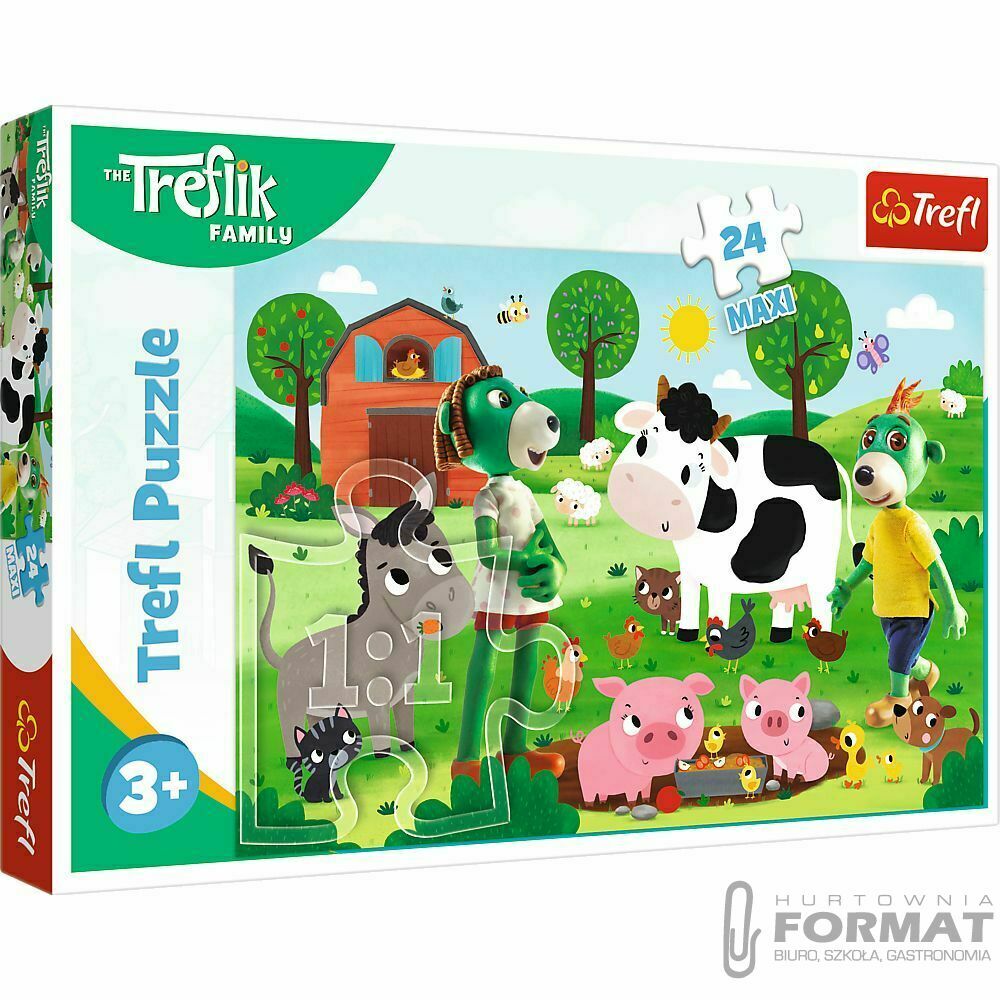 Puzzle 24el Maxi Zimowy czas z Treflikami. Rodzina 1
