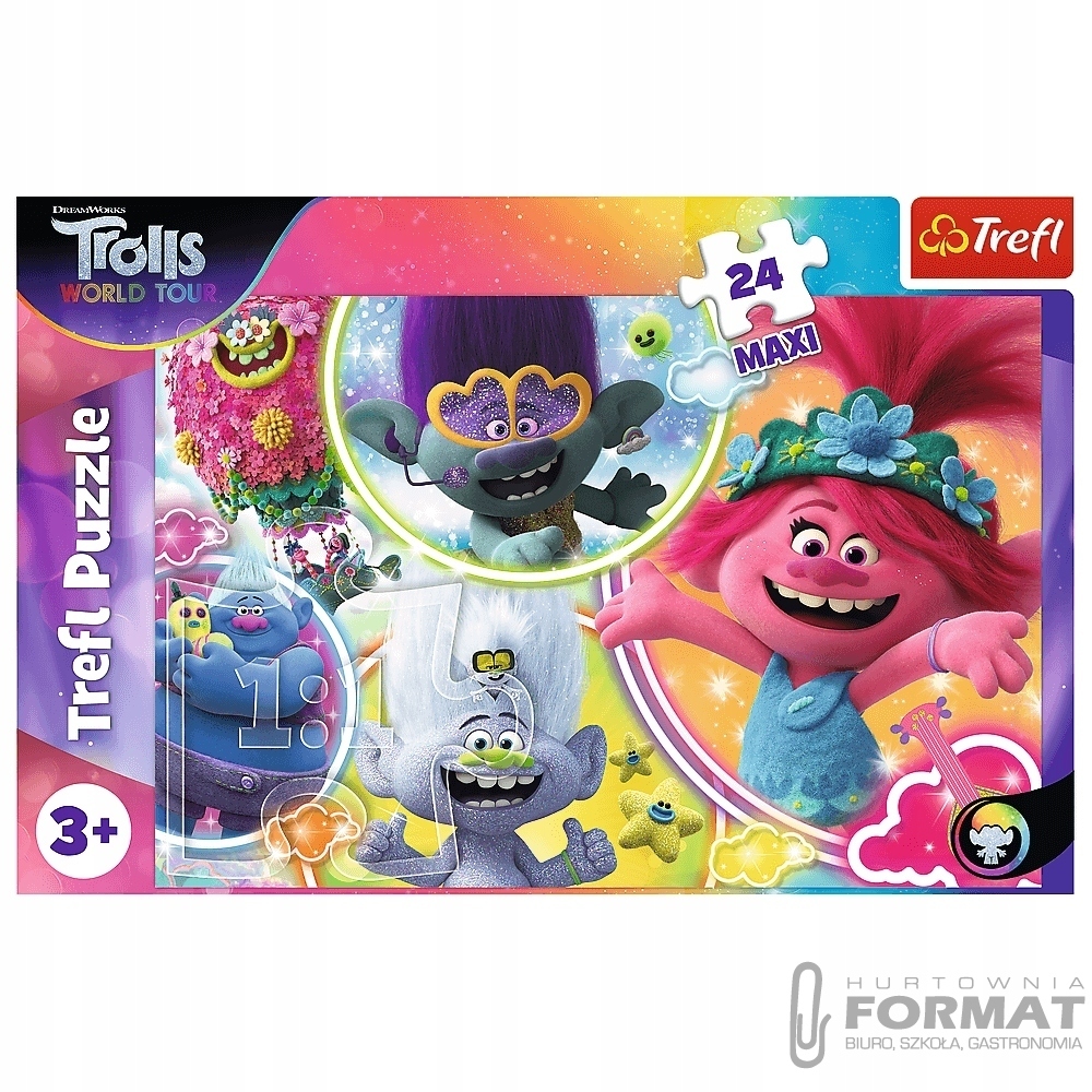 Puzzle 24 maxi Muzyczny świat Trolli TREFL 1
