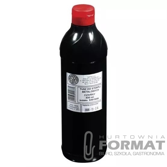 Tusz do stempli metalowych czarny Astra 500 ml 1
