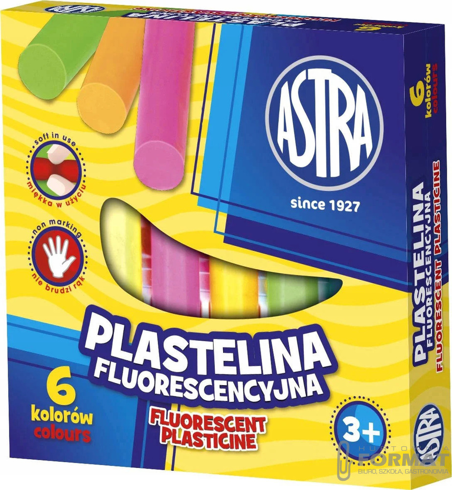 Plastelina fluorescencyjna ASTRA 6 kolorów 1
