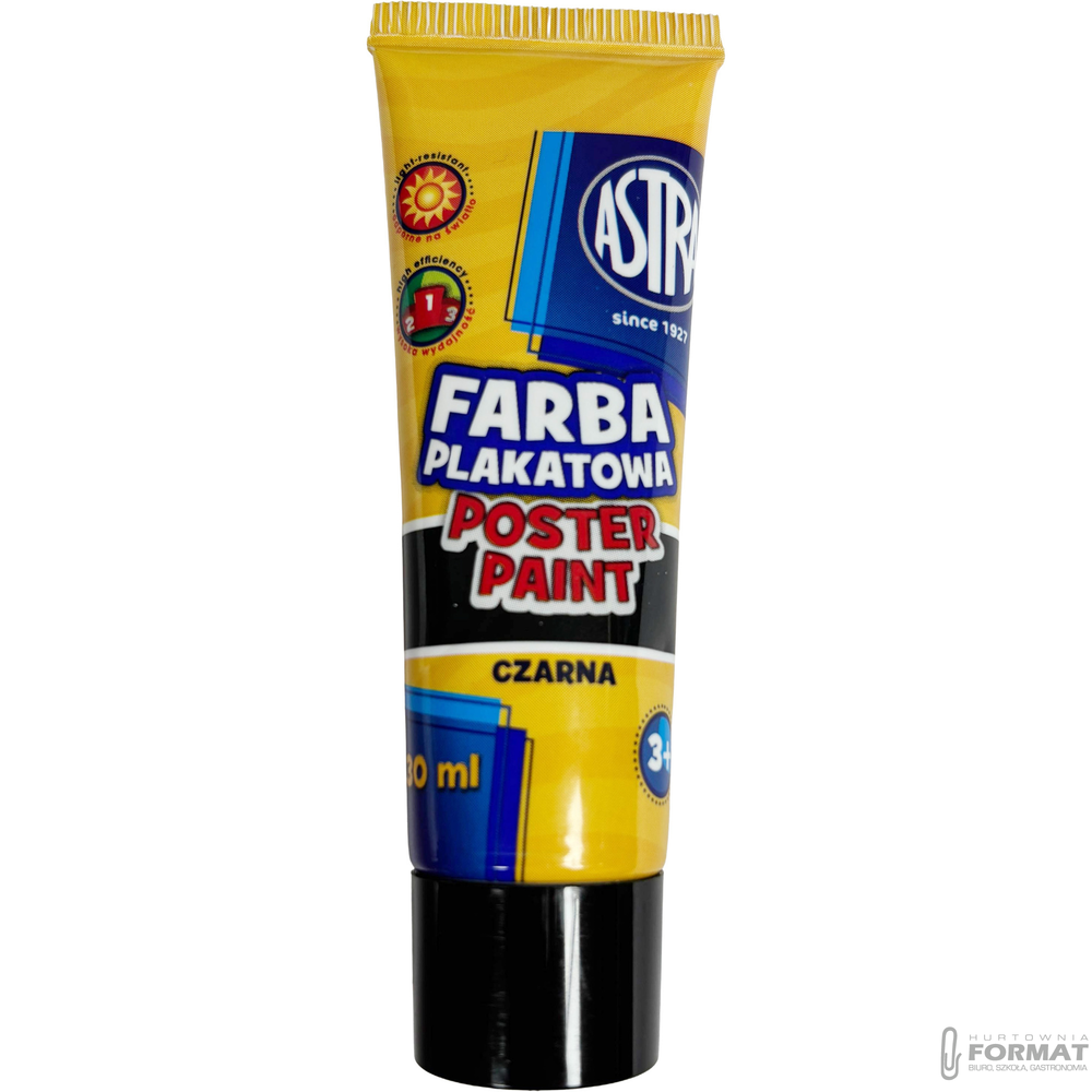 Farba plakatowa Astra, czarna 30 ml 1