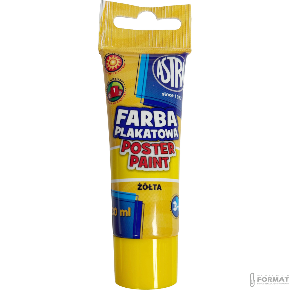 Farba plakatowa w tubce Astra żółta 30 ml 1